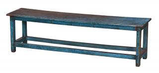 Sanu Babu Lavica z teakového dreva, tyrkysová patina, 152x36x44cm