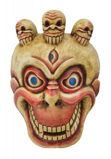 Sanu Babu Lebka, drevená maska, ručne maľovaná, 26x15x38cm