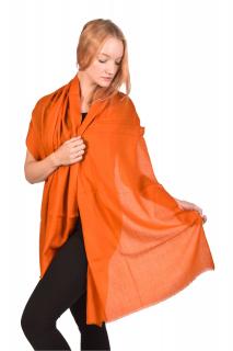 Sanu Babu Luxusný šál z jemnej kašmírovej vlny, oranžová, 200x70cm