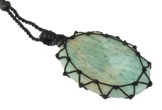 Sanu Babu Macramé náhrdelník s avanturínom na sťahovacej šnúrke, obvod až 78cm