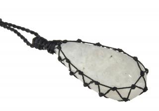Sanu Babu Macramé náhrdelník s mesačným kameňom na sťahovacej šnúrke, obvod až 78cm (8D)