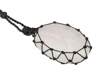 Sanu Babu Macramé náhrdelník s mesačným kameňom na sťahovacej šnúrke, obvod až 78cm (8L)