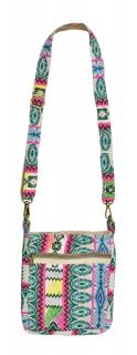 Sanu Babu Malá kabelka cez rameno, nastaviteľný popruh, tri vrecká na zips, 20x23cm (4B)