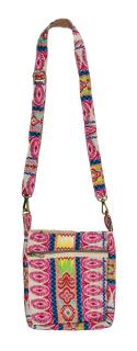 Sanu Babu Malá kabelka cez rameno, nastaviteľný popruh, tri vrecká na zips, 20x23cm (4D)