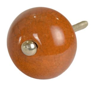 Sanu Babu Maľovaná porcelánová úchytka na šuplík, hnedá, popraskaný efekt, priemer 3,7cm