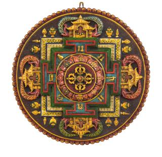 Sanu Babu Mandala, ručne maľovaná, živica, priemer 56cm