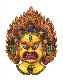 Sanu Babu Maska Bhairab, ručne maľovaná, živica, 26x9x35cm