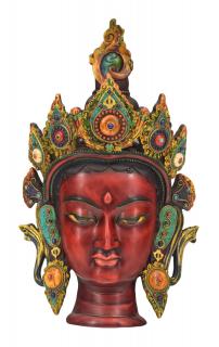 Sanu Babu Maska Tara, ručne maľovaná, živica, 22x10x36cm