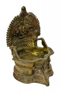 Sanu Babu Mosadzná olejová lampa, tribal art, 10x11x14cm (3G)