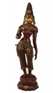 Sanu Babu Mosadzná socha Parvati, 19x26x115cm