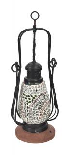 Sanu Babu Mozaiková lampáš na sviečku, multifarebná, sklo, ručné práce, 17x14x40cm