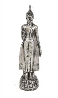 Sanu Babu Narodeninový Budha, pondelok, strieborná patina, 20cm