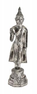 Sanu Babu Narodeninový Budha, pondelok, živica, strieborná patina, 30cm