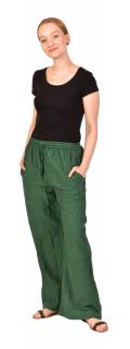 Sanu Babu Nohavice dlhé zelené unisex s vreckami, pružný pás XL