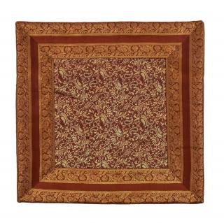 Sanu Babu Obliečka na vankúš saténová, medená farba, so zlatou výšivkou, na zips, 45x45cm (8U)