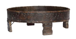 Sanu Babu Okrúhly stolík z teakového dreva, 72x72x25cm (8T)