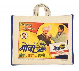 Sanu Babu Originálna plátená taška z recyklovaného materiálu, 45x21x37cm (4D)