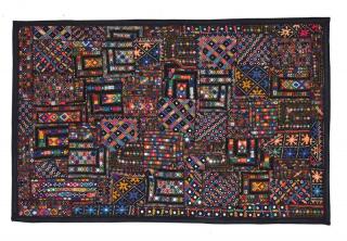 Sanu Babu Patchworková tapiséria z Rajastanu, ručná práca, farebná, 90x140 cm