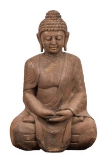 Sanu Babu Pieskovcová socha z Orissi, Budha, 55x33x90cm