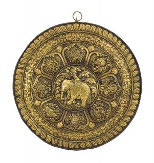 Sanu Babu Plastika, Astamangal mandala, mosadz, priemer 39cm (4C)