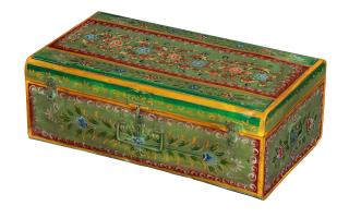 Sanu Babu Plechový kufor, príručná batožina, ručne maľované, 65x37x24cm
