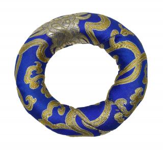 Sanu Babu Podložka pod tibetskú misu z modrého brokátu, priem 8cm