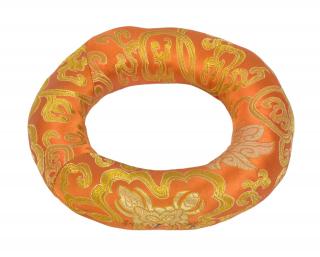Sanu Babu Podložka pod tibetskú misu z oranžového brokátu, priem. 18cm