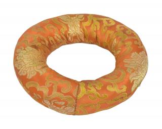 Sanu Babu Podložka pod tibetskú misu z oranžového brokátu, priem. 22cm
