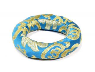 Sanu Babu Podložka pod tibetskú misu z tyrkysového brokátu, priem. 10cm (8D)