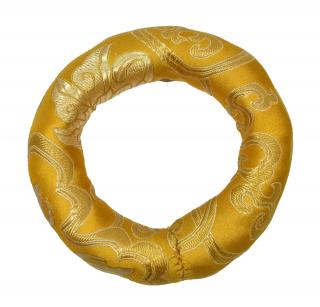 Sanu Babu Podložka pod tibetskú misu zo zlato-žltého brokátu, priem. 12cm (8H)
