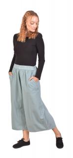 Sanu Babu Pohodlné voľné modrá trojštvrťové nohavice, guma v páse a vrecká L/XL