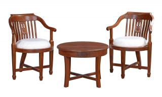 Sanu Babu Polstrované stoličky so stolíkom z tíkového dreva