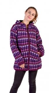 Sanu Babu Predĺžený vlnený sveter s kapucňou a vreckami, fialový S