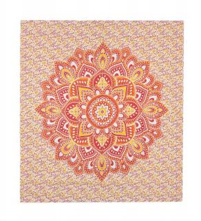 Sanu Babu Prehoz s tlačou Mandala, červeno-žltý 200x230cm