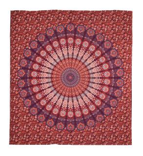 Sanu Babu Prikrývka na posteľ, "Barmeri round mandala", 220x230cm (8L)