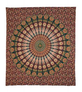 Sanu Babu Prikrývka na posteľ, "Barmeri round mandala", 220x230cm (8N)