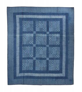 Sanu Babu Prikrývka na posteľ, dvojitý, prešívaný patchwork, modrotlač, 248x274cm (2A)