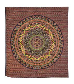 Sanu Babu Prikrývka na posteľ, kvetinová mandala, 210x230cm (0D)