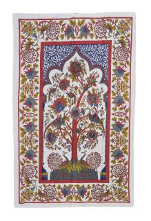 Sanu Babu Prikrývka s tlačou, farebná Fauna a Flora, biely podklad 130x210 cm