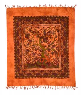 Sanu Babu Prikrývka s tlačou Fauna a Flora, oranžová 200x230cm