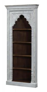Sanu Babu Rohová knižnica z mangového dreva, ručné rezby, 95x55x205cm