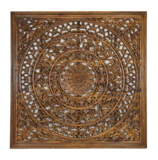 Sanu Babu Ručne vyrezaná mandala z mangového dreva, 200x8x200cm (3C)