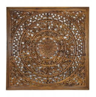Sanu Babu Ručne vyrezaná mandala z mangového dreva, 200x8x200cm