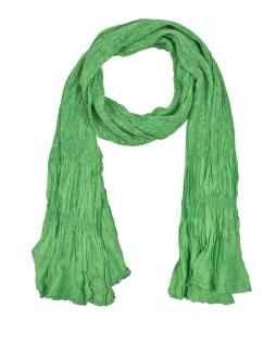 Sanu Babu Šatka, jednofarebná, žabičkovanie, zelená, hodváb s elastanom, 26*160cm