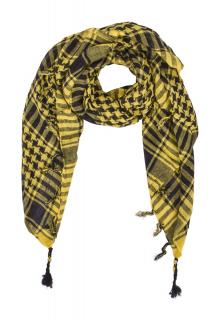 Sanu Babu Šatka "Palestina" (arabská šatka) žlto-čierny, bavlna, 100x100cm