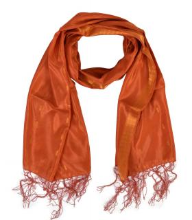 Sanu Babu Šatka - polyester, sárí, tm. oranžový, 186x53cm