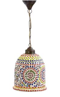 Sanu Babu Sklenená mozaiková lampa, farebná, priemer 20cm, výška 26cm (3F)