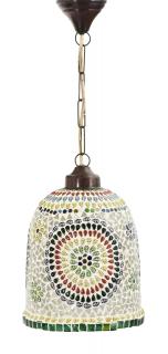 Sanu Babu Sklenená mozaiková lampa, farebná, priemer 20cm, výška 26cm (3G)