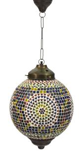 Sanu Babu Sklenená mozaiková lampa, multifarebná, priemer 27cm, výška 36cm
