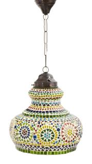 Sanu Babu Sklenená mozaiková lampa, multifarebná, ručná práca, 24x35cm